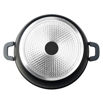 Kochtopf Omega Aluminium 2-tlg. mit Deckel schwarz 6,0 L – Ø28 x 12,5 cm