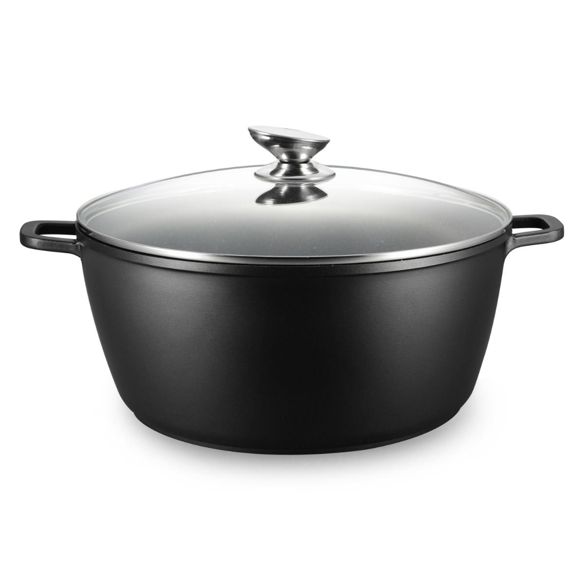 Kochtopf Omega Aluminium 2-tlg. mit Deckel schwarz 6,0 L – Ø28 x 12,5 cm