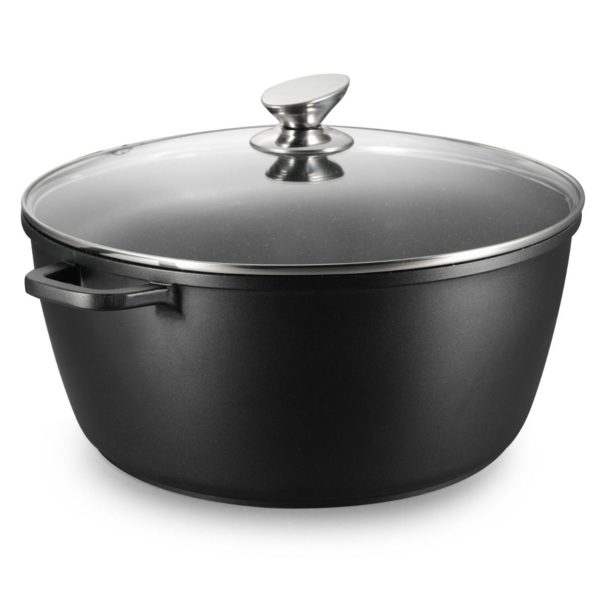 Kochtopf Omega Aluminium 2-tlg. mit Deckel schwarz 6,0 L – Ø28 x 12,5 cm
