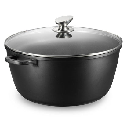 Kochtopf Omega Aluminium 2-tlg. mit Deckel schwarz 6,0 L – Ø28 x 12,5 cm