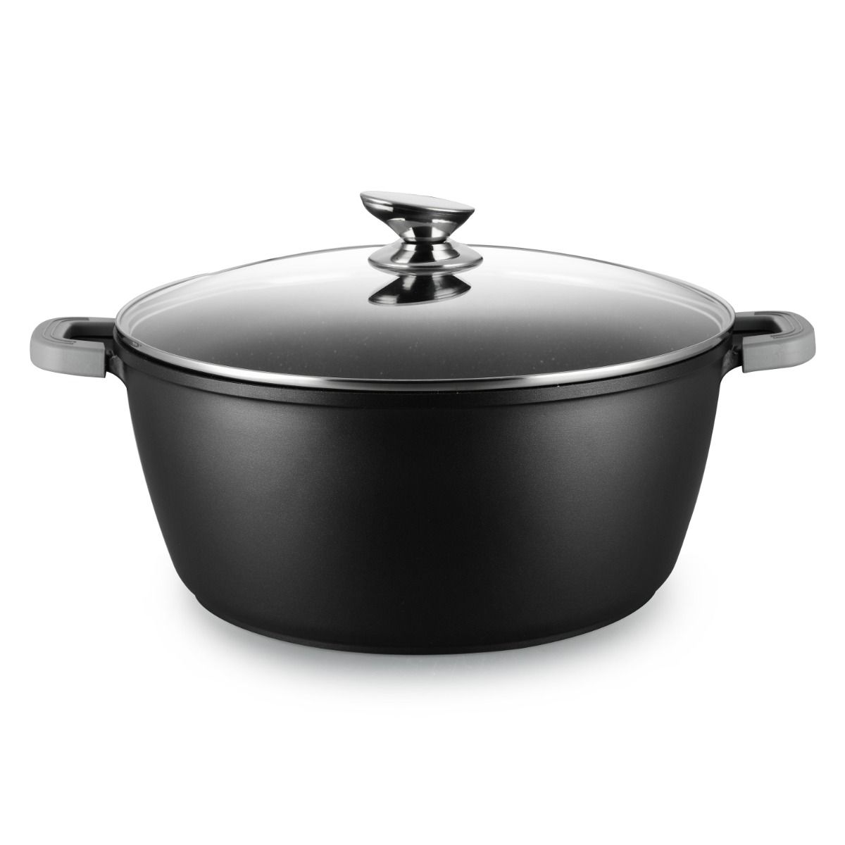 Kochtopf Omega Aluminium 2-tlg. mit Deckel schwarz 6,0 L – Ø28 x 12,5 cm