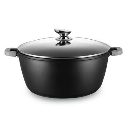 Kochtopf Omega Aluminium 2-tlg. mit Deckel schwarz 6,0 L – Ø28 x 12,5 cm