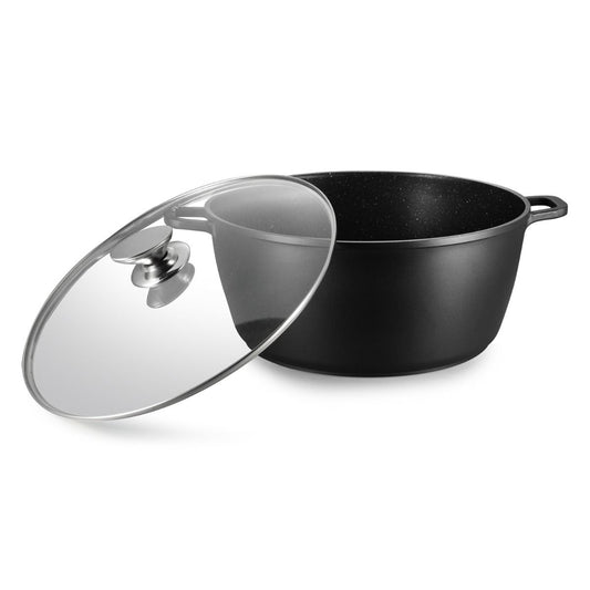 Kochtopf Omega Aluminium 2-tlg. mit Deckel schwarz 19,5L - Ø40X18 CM