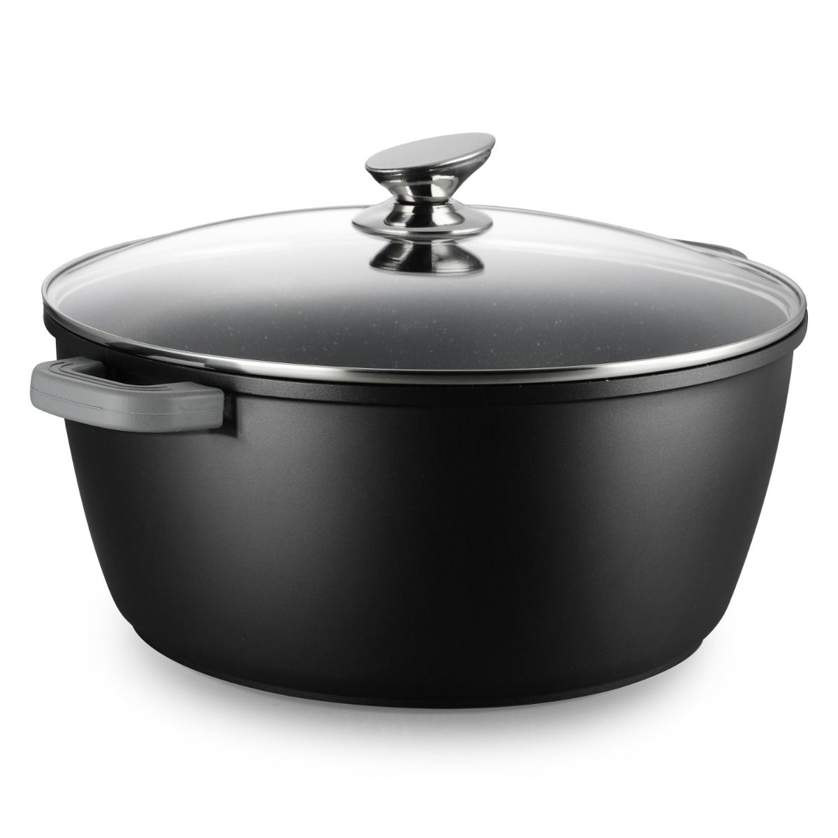 Kochtopf Omega Aluminium 2-tlg. mit Deckel schwarz 6,0 L – Ø28 x 12,5 cm