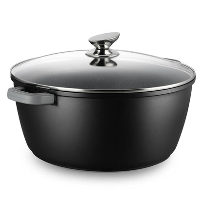 Kochtopf Omega Aluminium 2-tlg. mit Deckel schwarz 6,0 L – Ø28 x 12,5 cm