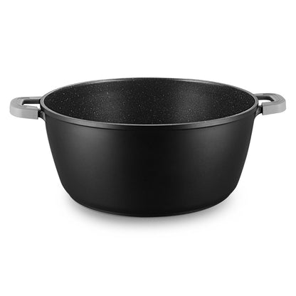 Kochtopf Omega Aluminium 2-tlg. mit Deckel schwarz 6,0 L – Ø28 x 12,5 cm