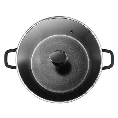 Kochtopf Omega Aluminium 2-tlg. mit Deckel schwarz 6,0 L – Ø28 x 12,5 cm