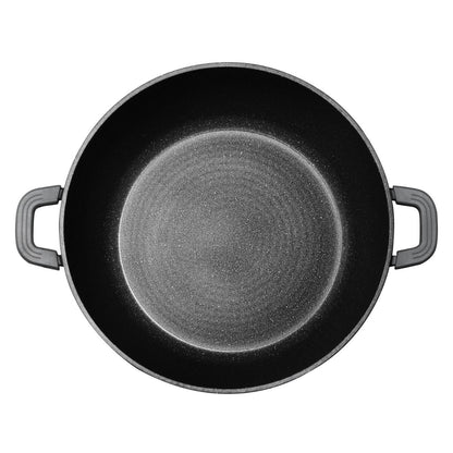 Kochtopf Omega Aluminium 2-tlg. mit Deckel schwarz 6,0 L – Ø28 x 12,5 cm