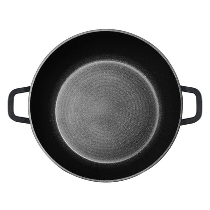 Kochtopf Omega Aluminium 2-tlg. mit Deckel schwarz 6,0 L – Ø28 x 12,5 cm