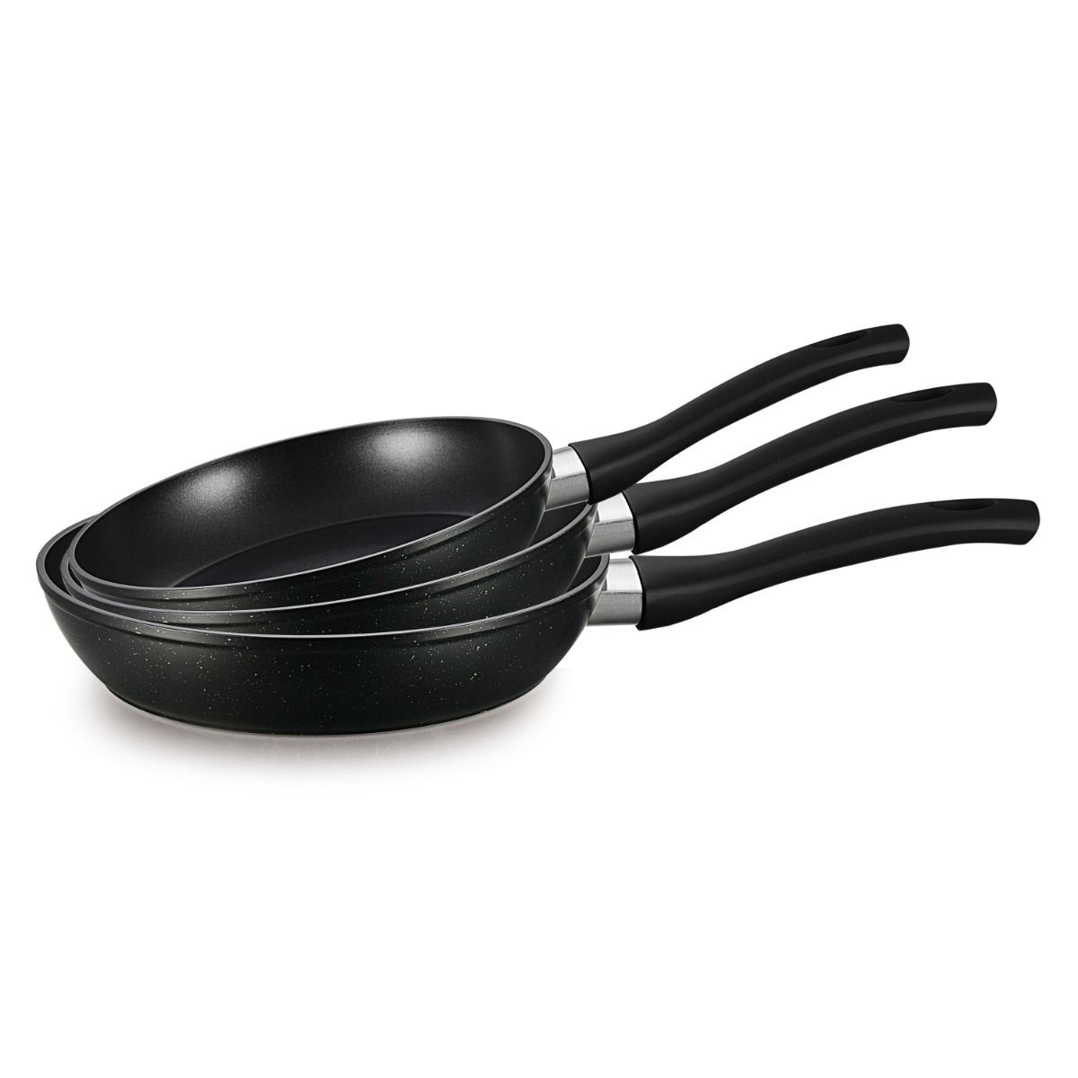Pfannen Set Nova 3-tlg. Ø20/24/28 CM Induktion antihaft Marmordesign schwarz/gold