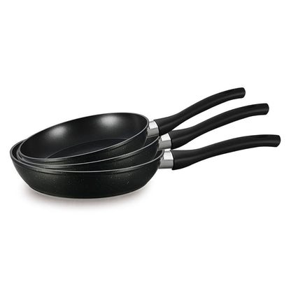 Pfannen Set Nova 3-tlg. Ø20/24/28 CM Induktion antihaft Marmordesign schwarz/gold