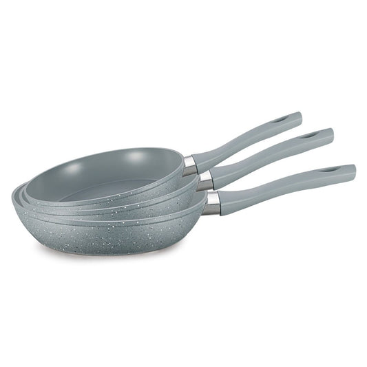 Pfannen Set Nova 3-tlg. Ø20/24/28 CM Induktion antihaft Marmordesign grau