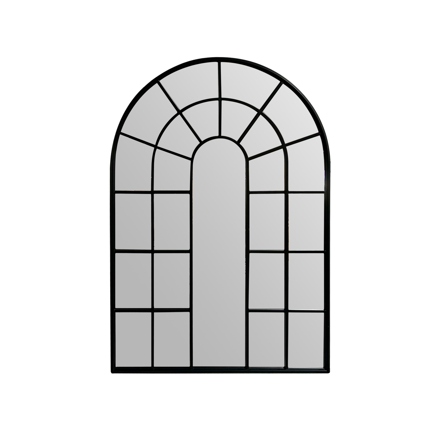 Moderner Metallrahmen Wandspiegel im Fenster-Optik Schwarz 120 x 80 cm