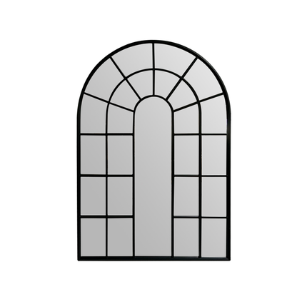 Moderner Metallrahmen Wandspiegel im Fenster-Optik Schwarz 120 x 80 cm