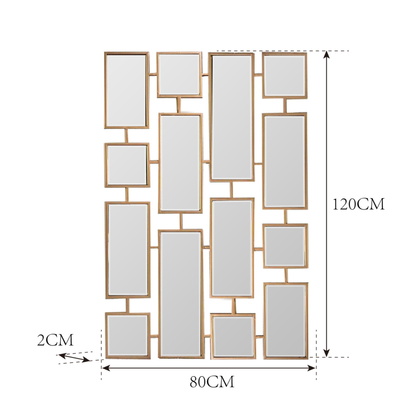 Dekorative Wandspiegel in Schwarz / Gold 120x80 cm
