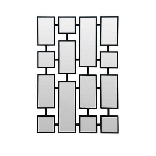 Dekorative Wandspiegel Metallrahmen  in Schwarz / Gold 120x80 cm