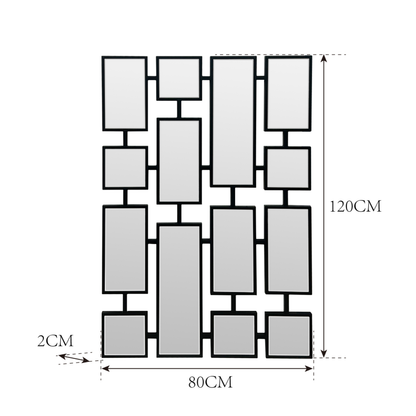 Dekorative Wandspiegel Metallrahmen  in Schwarz / Gold 120x80 cm