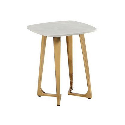 Beistelltisch BARI 2-tlg. Marmoroptik Gold 50x50x55 cm