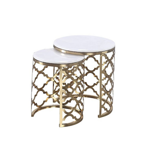 FORLI Beistelltisch 2-teilig gold Ø50X55CM