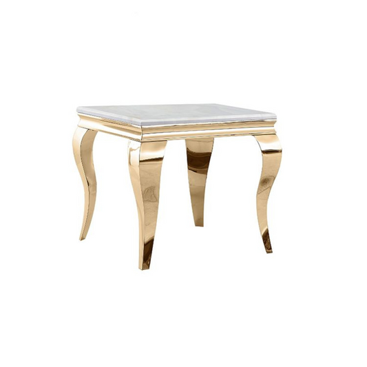 MILANO Beistelltisch Marmoroptik Gold 60x60x55 cm