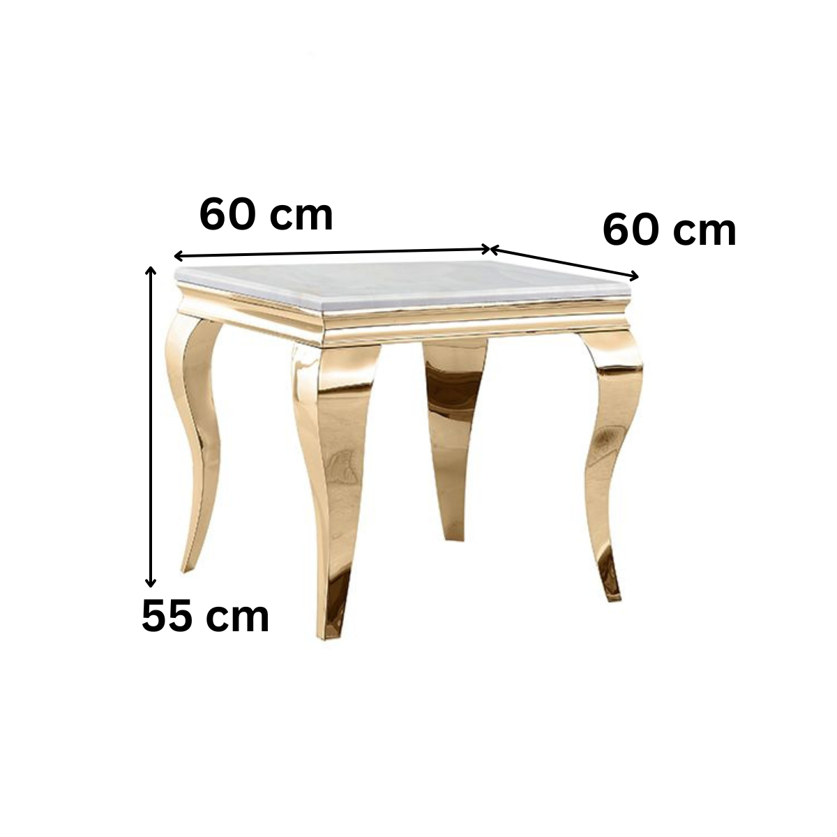 MILANO Beistelltisch Marmoroptik Gold 60x60x55 cm