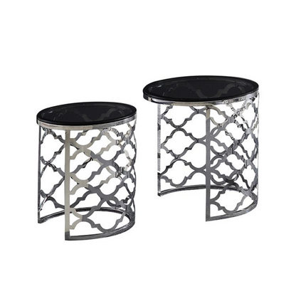 FORLI Beistelltisch grau 2-teilig Ø50X55CM