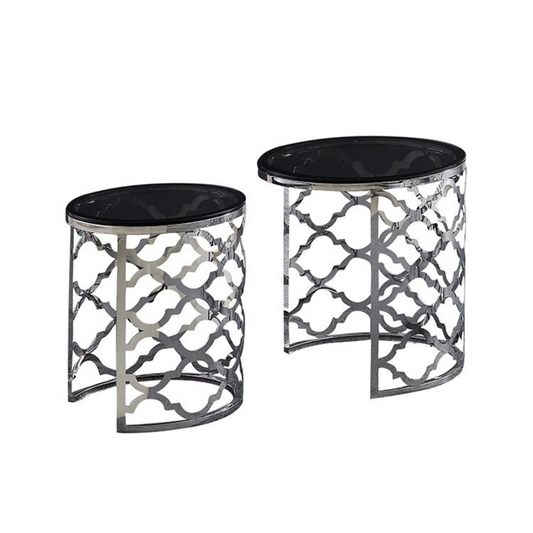 FORLI Beistelltisch grau 2-teilig Ø50X55CM