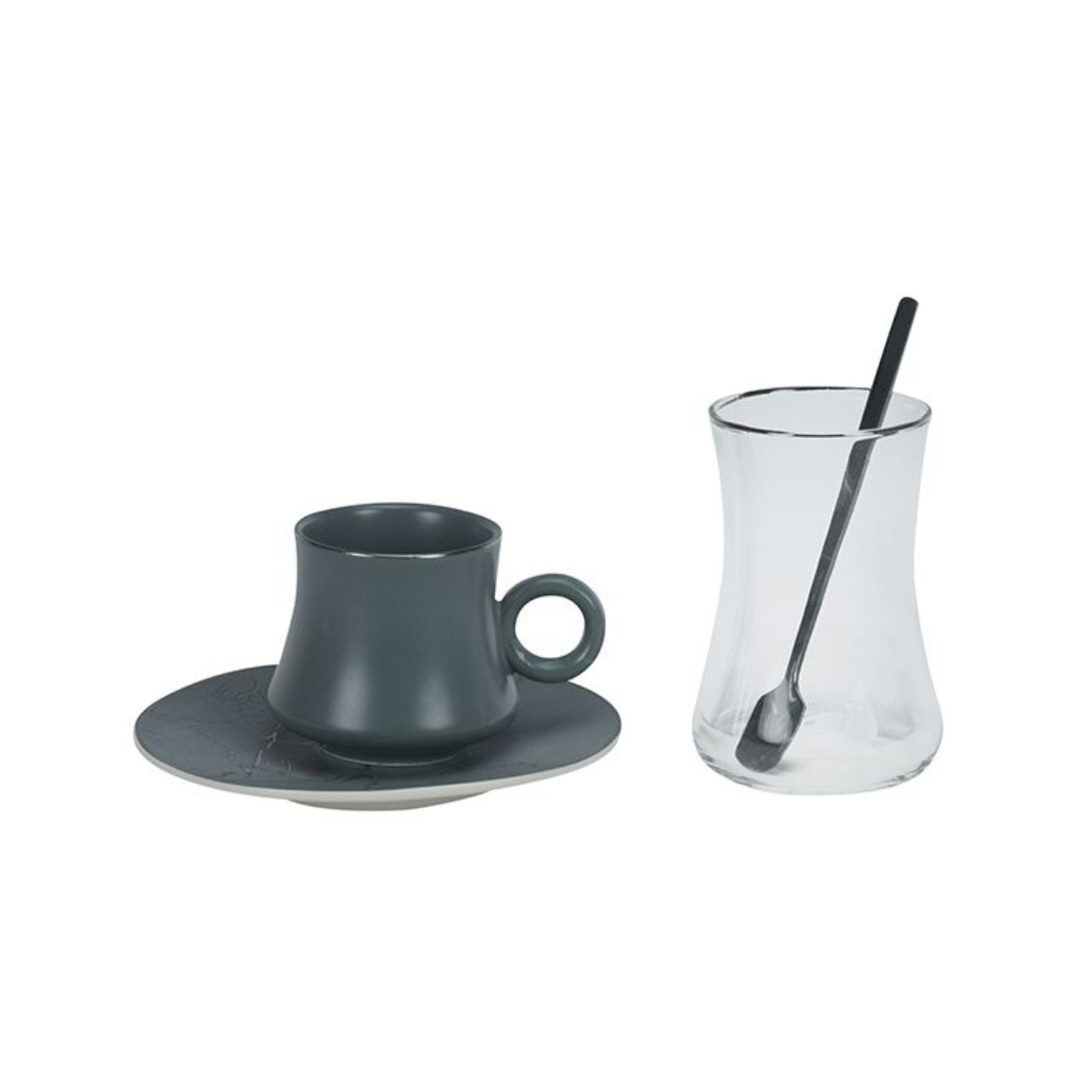 Bricard Tee-Espresso Set 017 – 24-teilig grau-silber