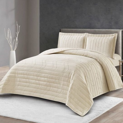 Tagesdecke Set Hale Überwurf Decke 3-Teilig 240 x 250 cm , atmungsaktiv 2-Personen