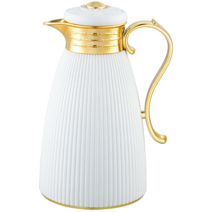 Thermosflasche HELENA  1,0 L Weiß-Gold