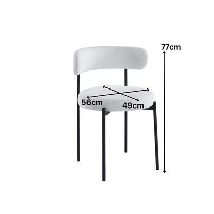 Esszimmerstuhl LUMI Teddy Velvet Look Bouclé-Stoff ( 2er/4er/6er-Set)