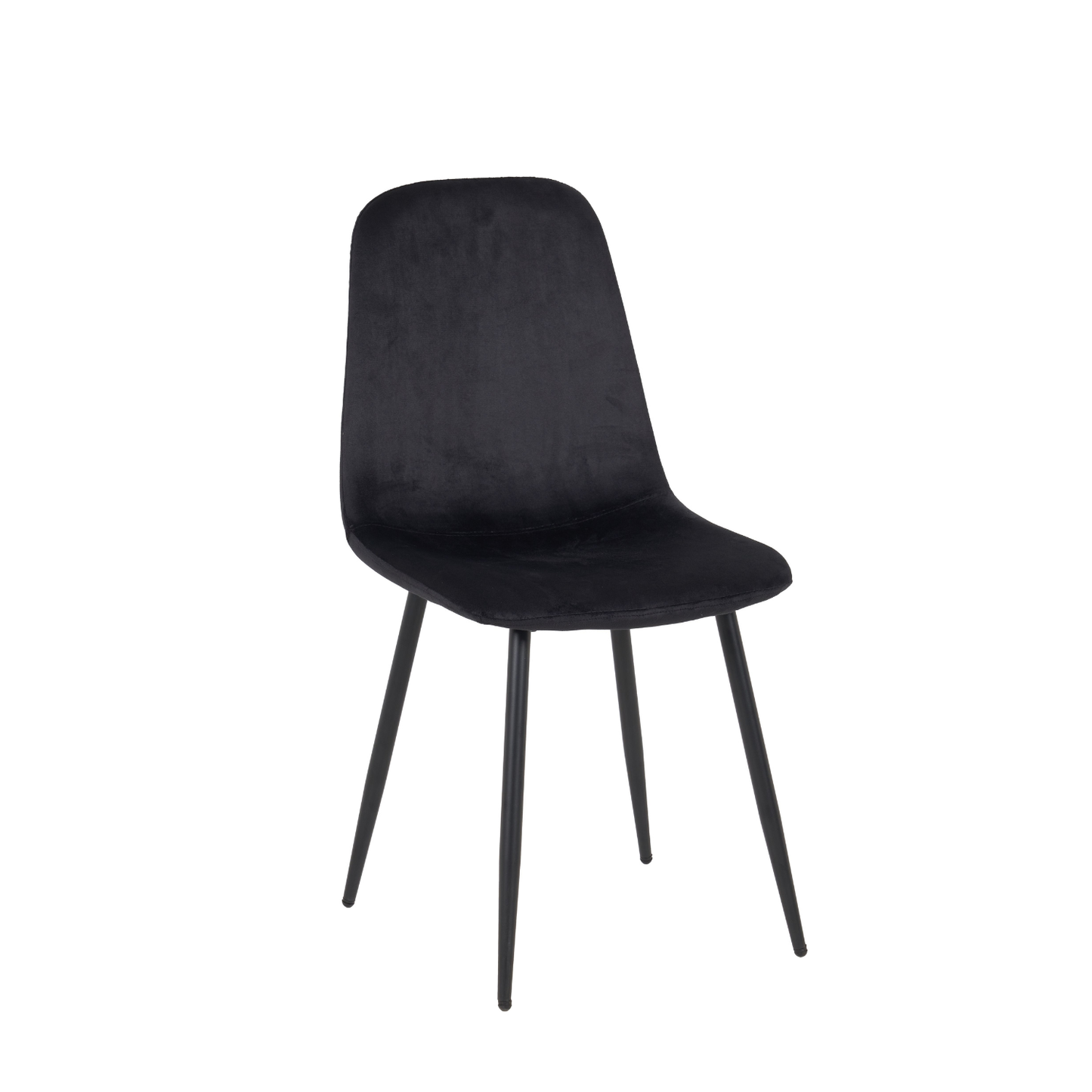 Esszimmerstuhl mit Rückenlehne in Samt Schwarz 4er Set
