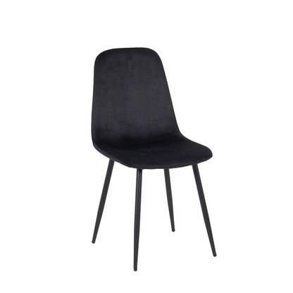 Esszimmerstuhl mit Rückenlehne in Samt Schwarz 4er Set