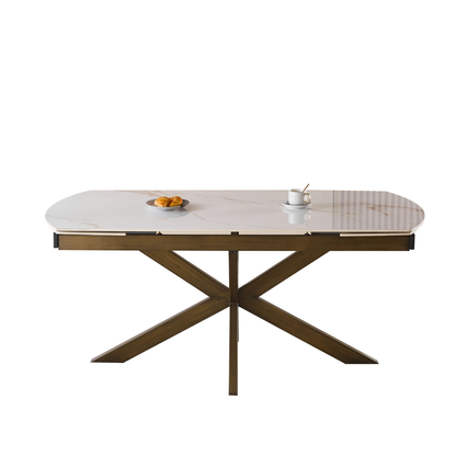 Moderner Ausziehbarer Keramik Esstisch Cream 180 cm
