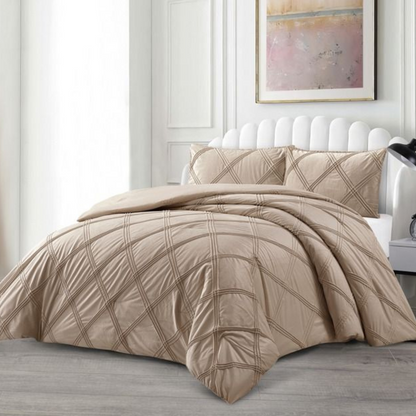 Tagesdecke Set Lara Überwurf Decke 3-Teilig 240 x 250 cm , atmungsaktiv 2-Personen Braun
