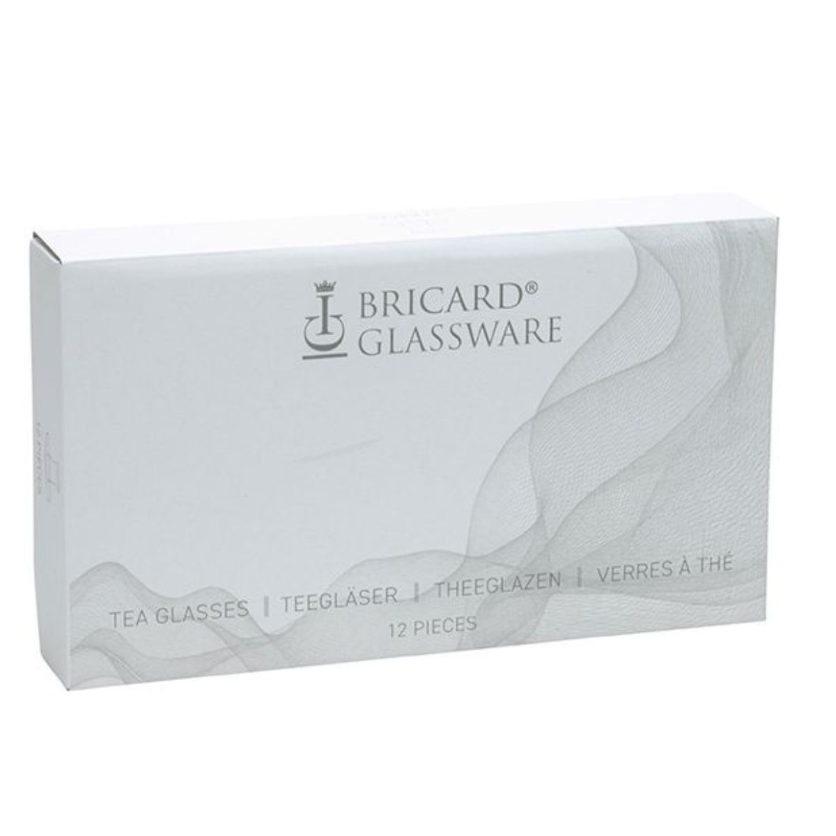 Bricard Lines Teeglas Set mit Untersetzer aus Keramik 12-tlg. weiß-gold