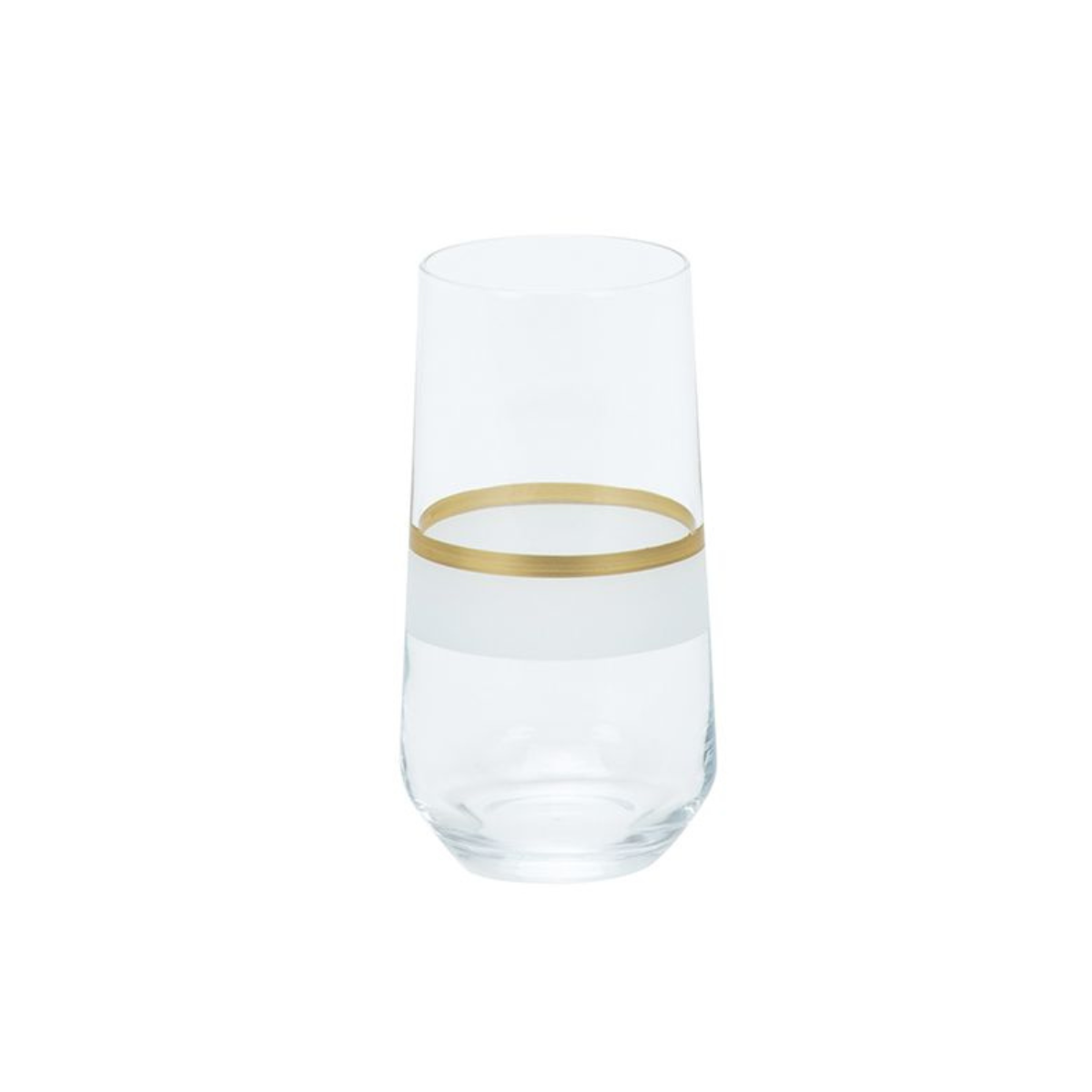 Bricard Gläser-Set Lines Trinkgläser Softdrinkgläser 350 ml 6er-Set Weiss - Gold