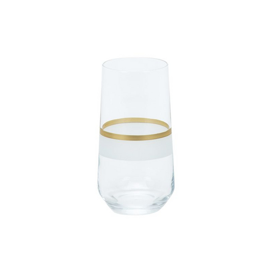 Bricard Gläser-Set Lines Trinkgläser Softdrinkgläser 350 ml 6er-Set Weiss - Gold