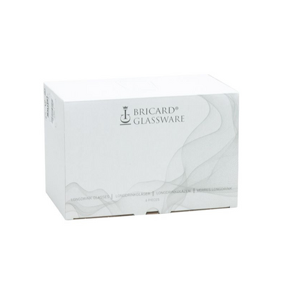Bricard Gläser-Set Lines Trinkgläser Softdrinkgläser 350 ml 6er-Set Weiss - Gold