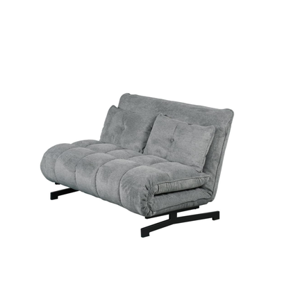 Sofa mit Schlaffunktion in Hochwertige graue Stoff inkl, 2 Rückenkissen 133 × 85 × 83–45H cm