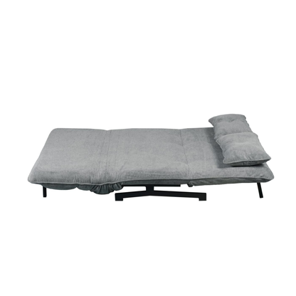 Sofa mit Schlaffunktion in Hochwertige graue Stoff inkl, 2 Rückenkissen 133 × 85 × 83–45H cm