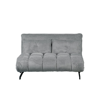 Sofa mit Schlaffunktion in Hochwertige graue Stoff inkl, 2 Rückenkissen 133 × 85 × 83–45H cm