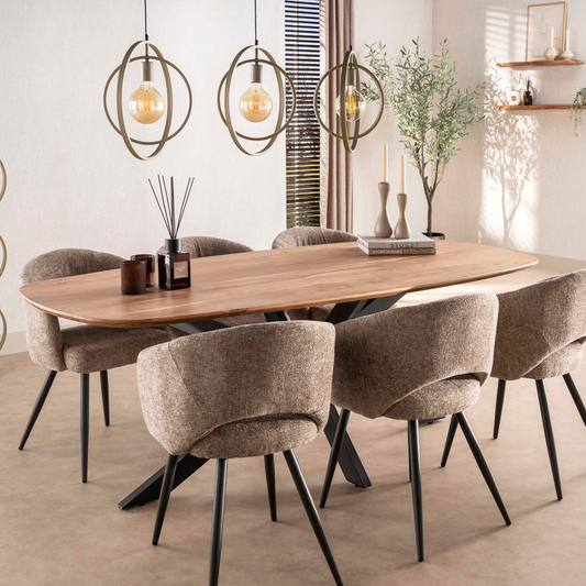 Esstisch MAGNUS GRANDE Dänisch-Ovaler Massivholztisch aus Akazie 215 cm