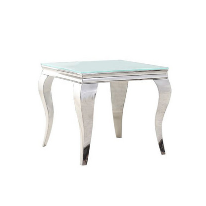 MILANO Beistelltisch Marmoroptik Glas 60x60x55 cm
