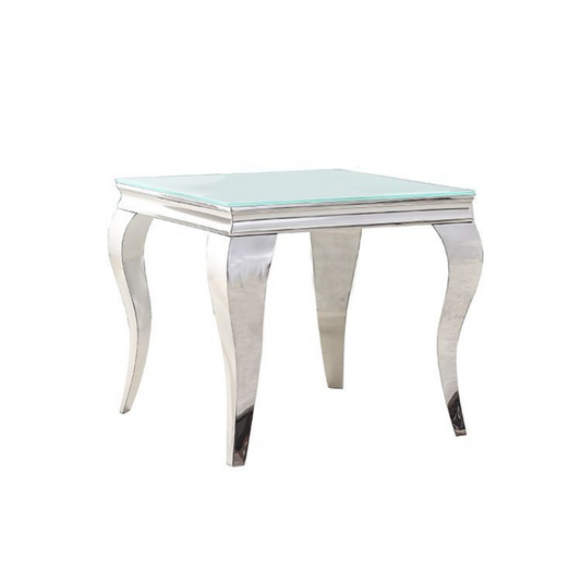 MILANO Beistelltisch Marmoroptik Glas 60x60x55 cm