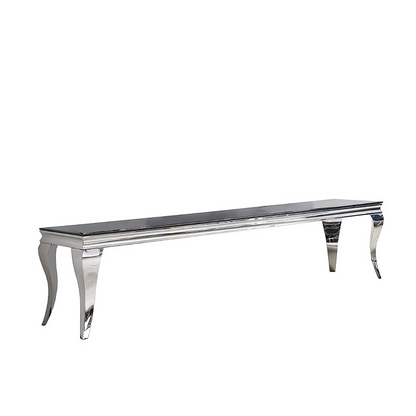 Moderner TV Bank Milano Tischplatte aus Glas 180 cm Schwarz