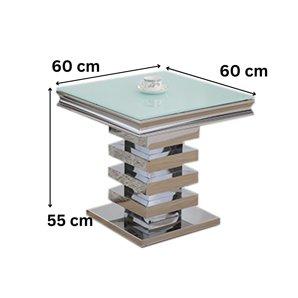 MONZA Beistelltisch – Modernes Design trifft auf markante Eleganz 60X60X55 CM