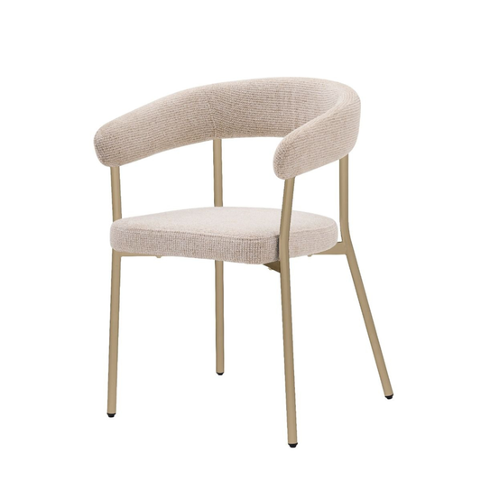 Esszimmerstuhl NARDO Eleganter Armlehnstuhl in Creme-Beige