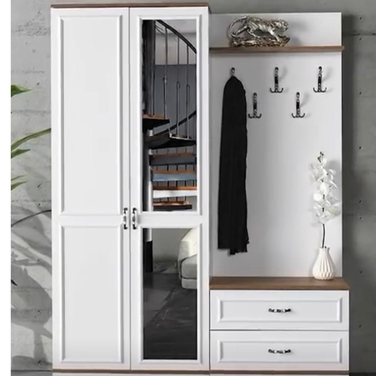Garderobe OLGA weiß matt 150x40x196 cm