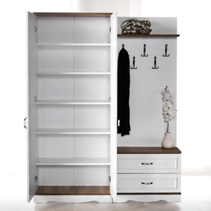 Garderobe OLGA weiß matt 150x40x196 cm
